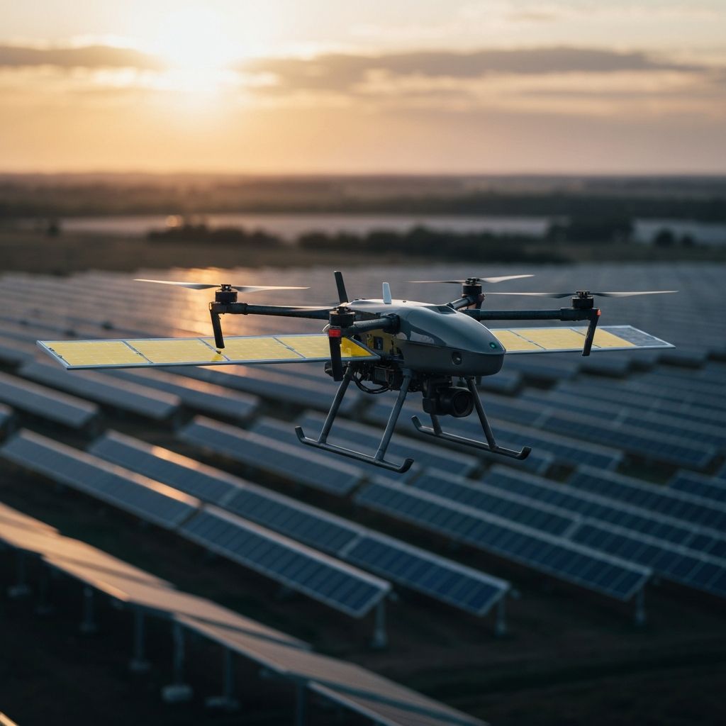Tethered drone in operation